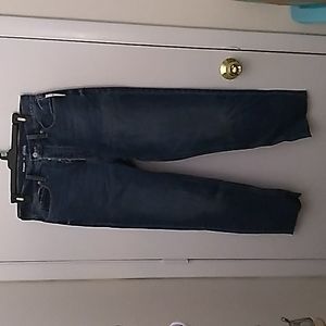 Old Navy Buttonfly blue jeans 👖 unfinished hem size 10